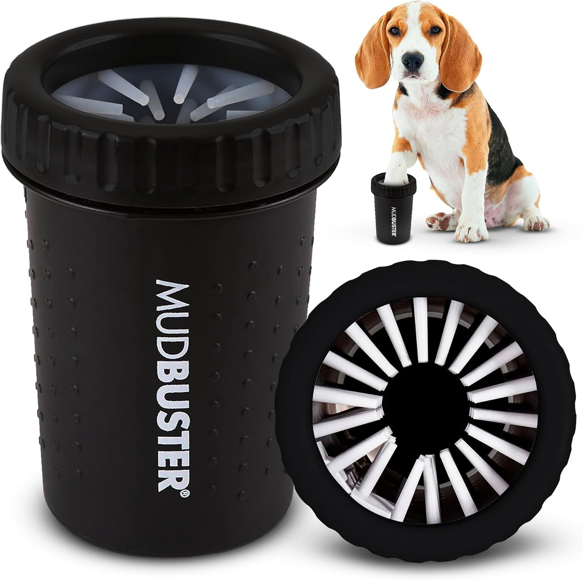 Dexas Medium Dog Paw Cleaner, Matte Black - Premium Quality Pet Supplies and Dog Accessories - Easy to Use and Clean MudBuster for Dogs - Patented Product - BPA Free