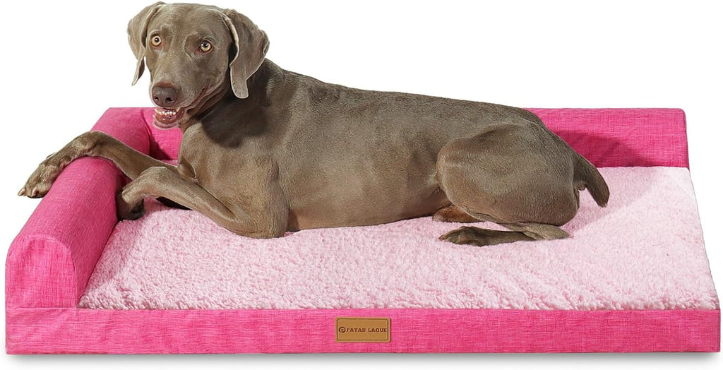 Patas Lague Orthopedic Large Dog Bed Washable Pet Sofa Bed 56''X40''Pink