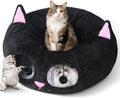 Baseola Fuzzy Cat Tunnel Bed for Indoor Cats, 2-in-1 Interactive Cat Toys