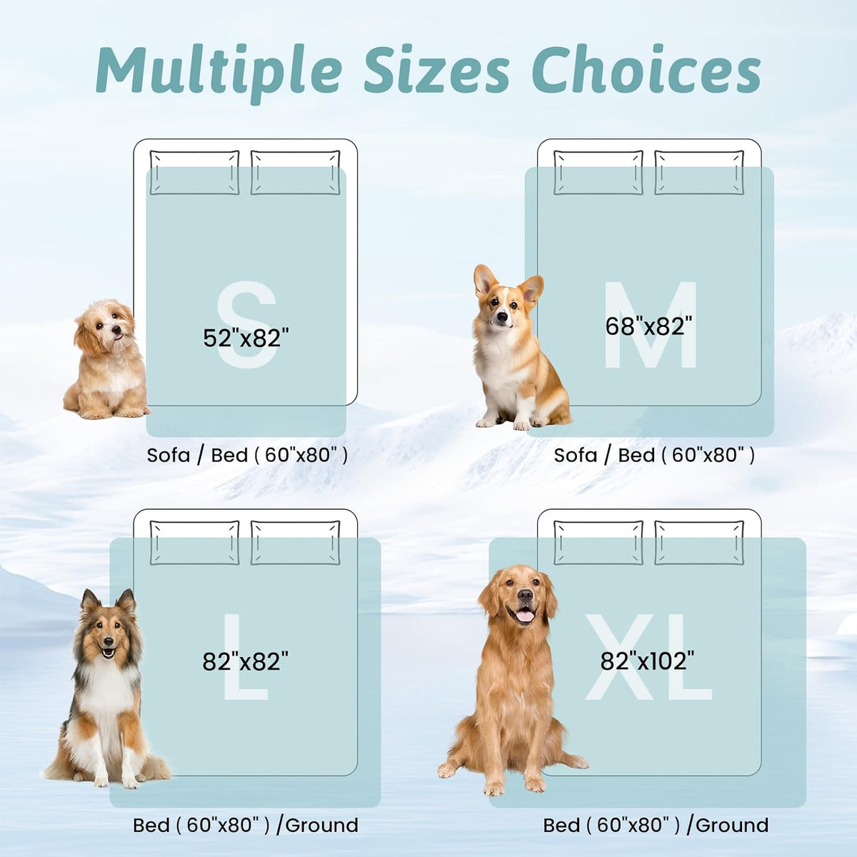 COZY KISS Dog Cooling Mat 82"x102" Q-Max>0.4, Extra Large Waterproof Cooling Dog Bed Cover, Leakproof Non-Slip Pet Mat, Furniture Protector Washable Cooling Blanket for XL Dogs, Sofa Cover(Gray)