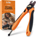 GoPets Nail Clipper for Large Dogs & Cats, Quick Sensor Safety Guard | Heavy Duty Trimmer for Thick Nails, Stainless Steel Blades, Grooming Tool for Pets, Non-Slip Handle Built-in Nail File 
