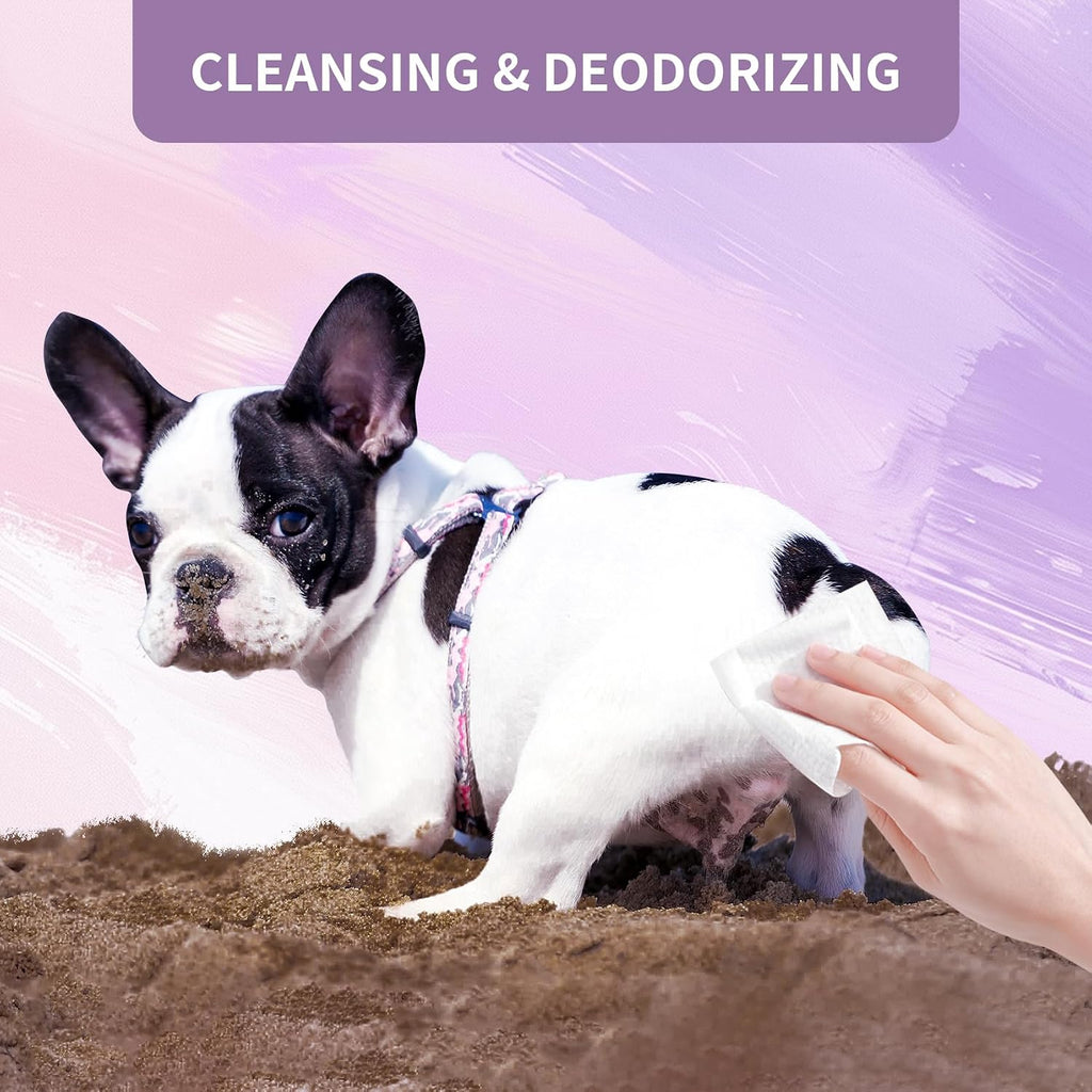 IMMHABI 400 Count Hypoallergenic Dog Wipes, Lavender Plant-Based Pet Wipes