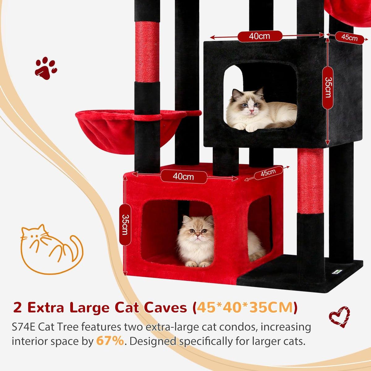 Globlazer S74E Pro Gothic Heavy Duty Maine Coon Cat Tree for Large Cats