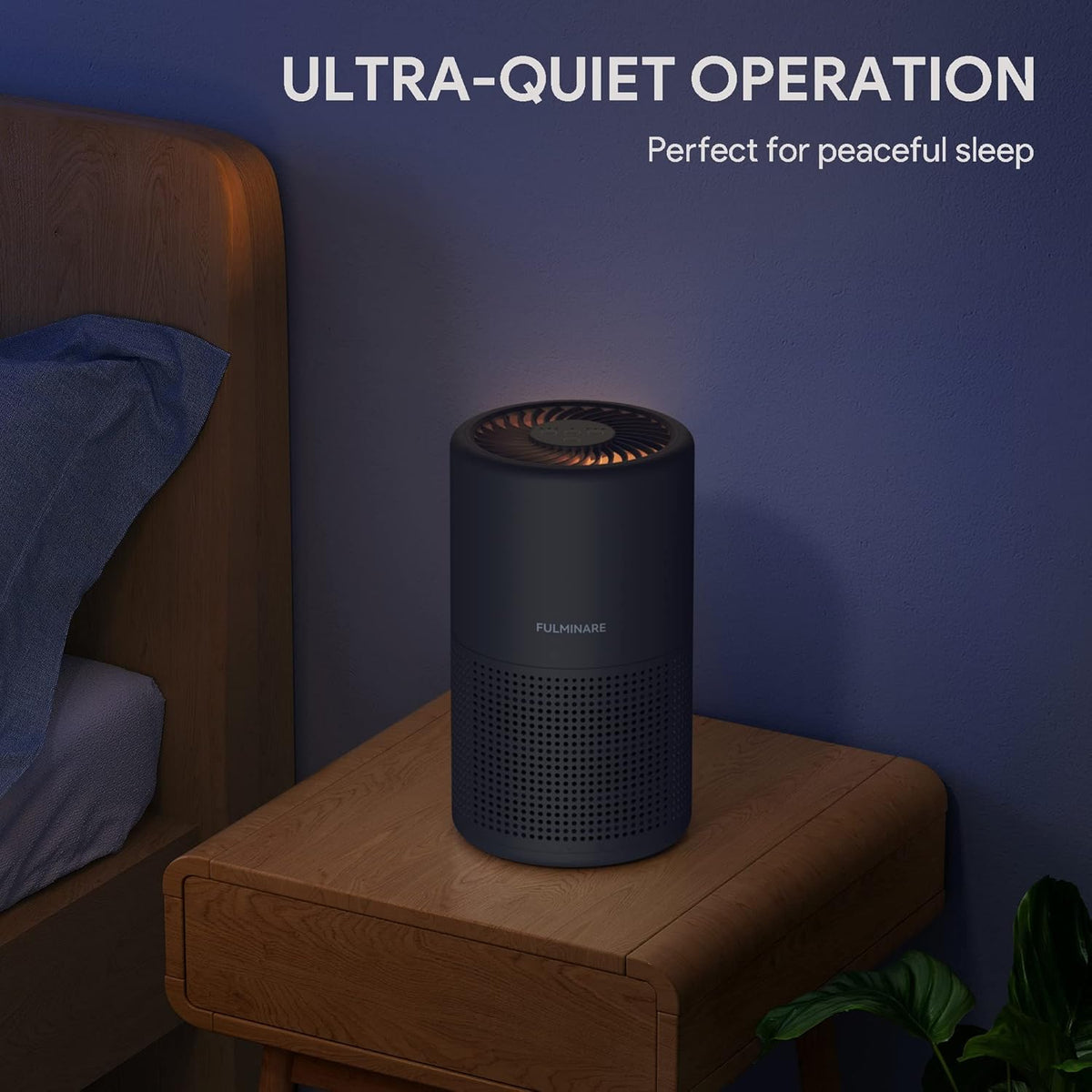 Air Purifiers for Bedroom, FULMINARE H13 True HEPA Filter (Black 2 Pack)