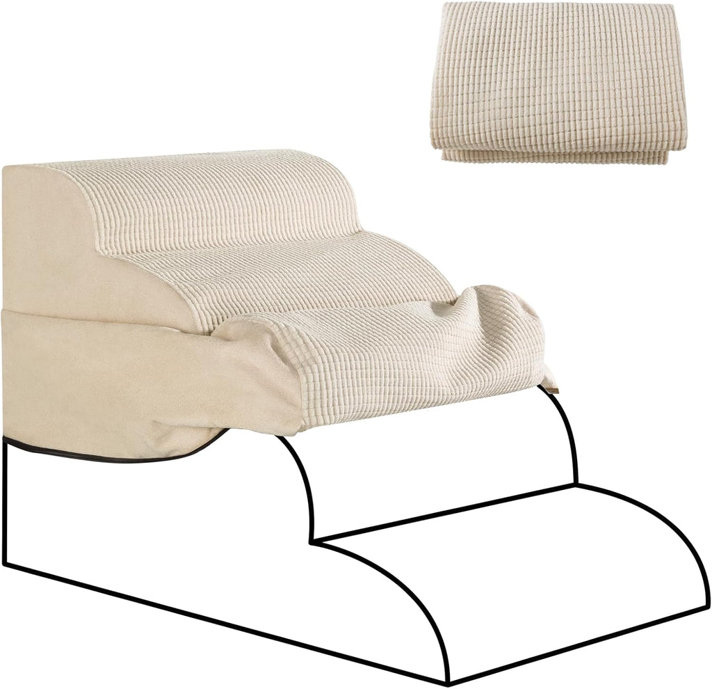 4-Step Dog Stairs Replacement Cover(for AODISMAN Pet Ramp Only),Beige