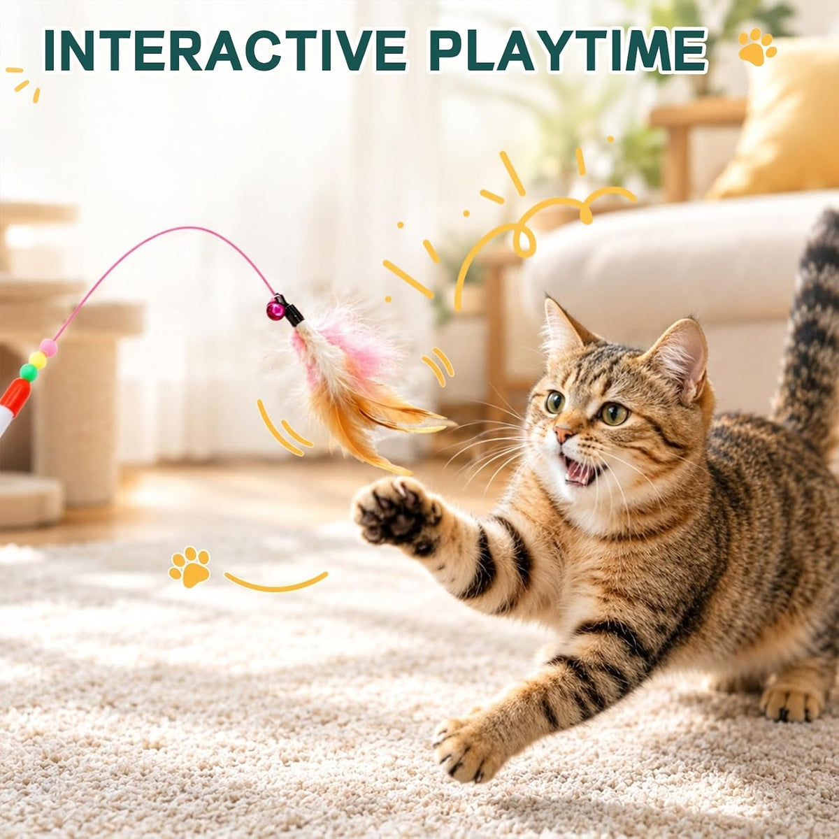 iCAGY 25 Pcs Cat Toys Set, Cat Tunnel Toy for Indoor Cats, Kittens