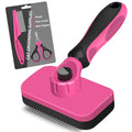 3PCS Cat Grooming Supplies, Cat Brush & Nail Clipper/Trimmer & Flea Comb for Shedding Indoor Cats Essentials Stuff Accessories (Pink)