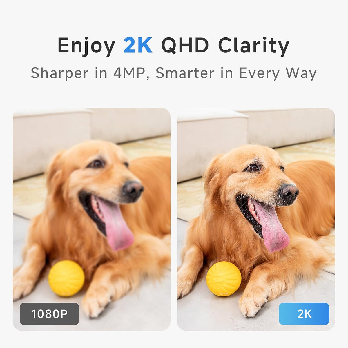 Noorio 2K Indoor Camera Wireless, Baby Monitor Pet Camera, 2-Way Audio