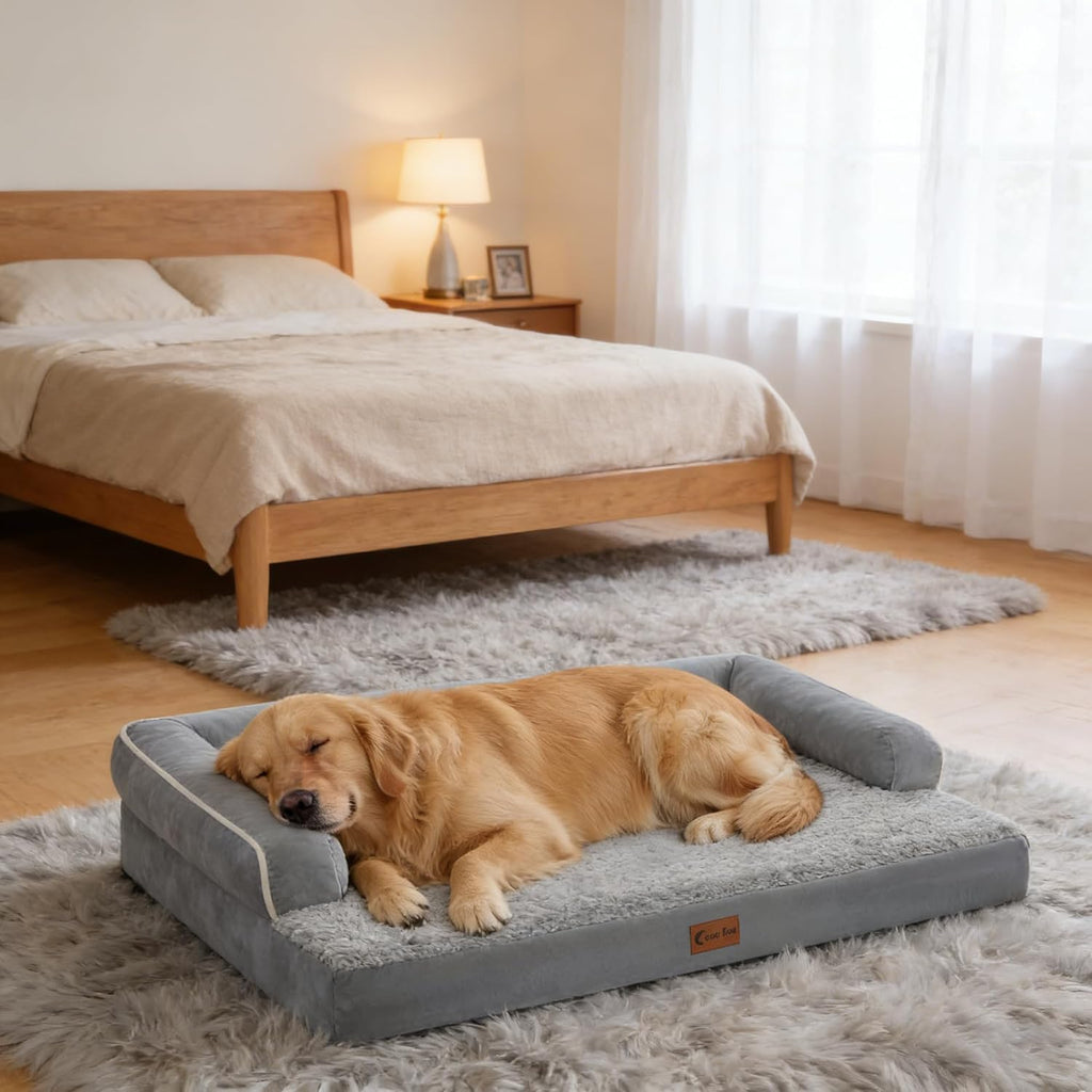 Waterproof Orthopedic Dog Bed for Extra Large Dogs, 41x27in, Grey