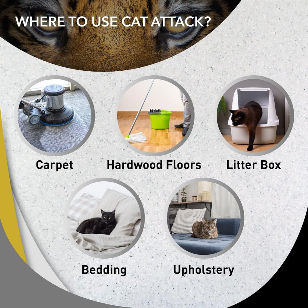 Odorcide Cat Attack Concentrate - Cat Urine Remover for Carpet & Upholstery - Litter Box Odor Eliminator