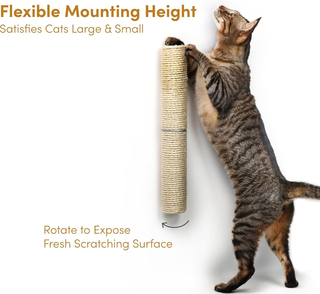 xympo 18" Compact Wall Mounted Cat Scratcher, Sisal Scratching Post