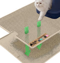 GORILLA GRIP Cat Litter Mat, Dual Layer Silicone Tray, 30x24, Beige
