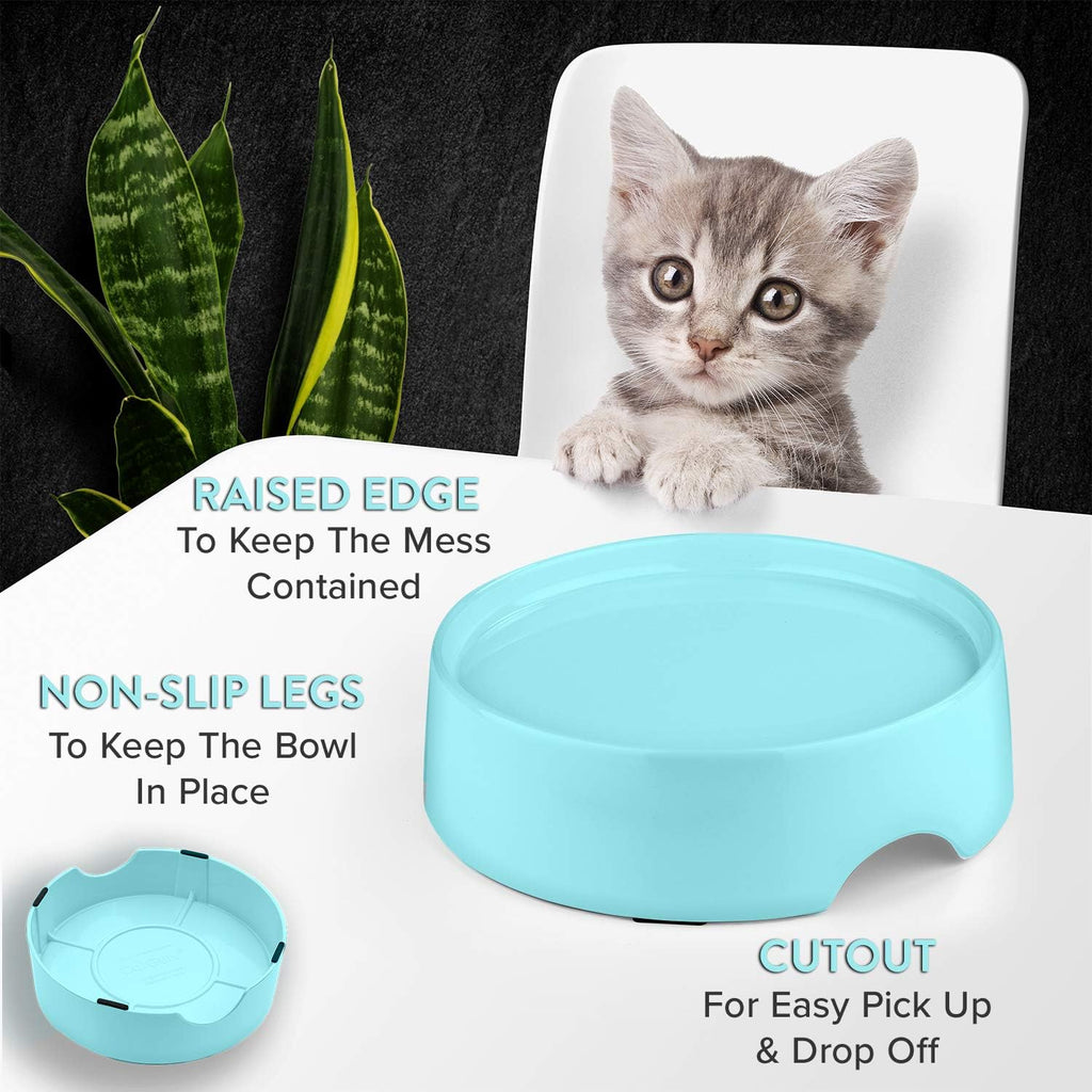 CatGuru Food Table for Cat Bowls, Elevated Feeding Station for Cat Food Bowl, Raised Stand for Pet Food and Water Bowls, Pet Feeder for Indoor Cats, Stress Free Stand for Pet Dishes or Plates (Aruba)