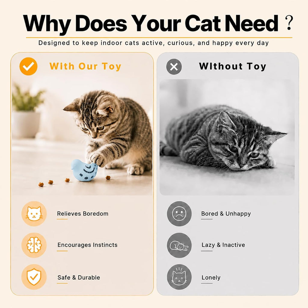 Cat Treat Puzzle Toy, Cat Puzzle Feeder with Refillable Catnip Ball