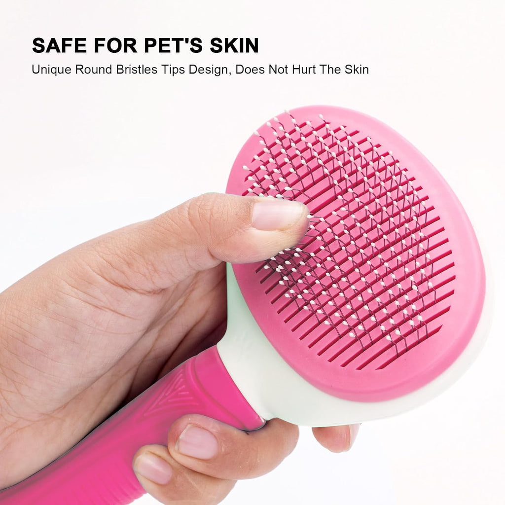 Aogeili Self-Clean Slicker Brush for Dogs Cats, Deshedding Grooming Tool