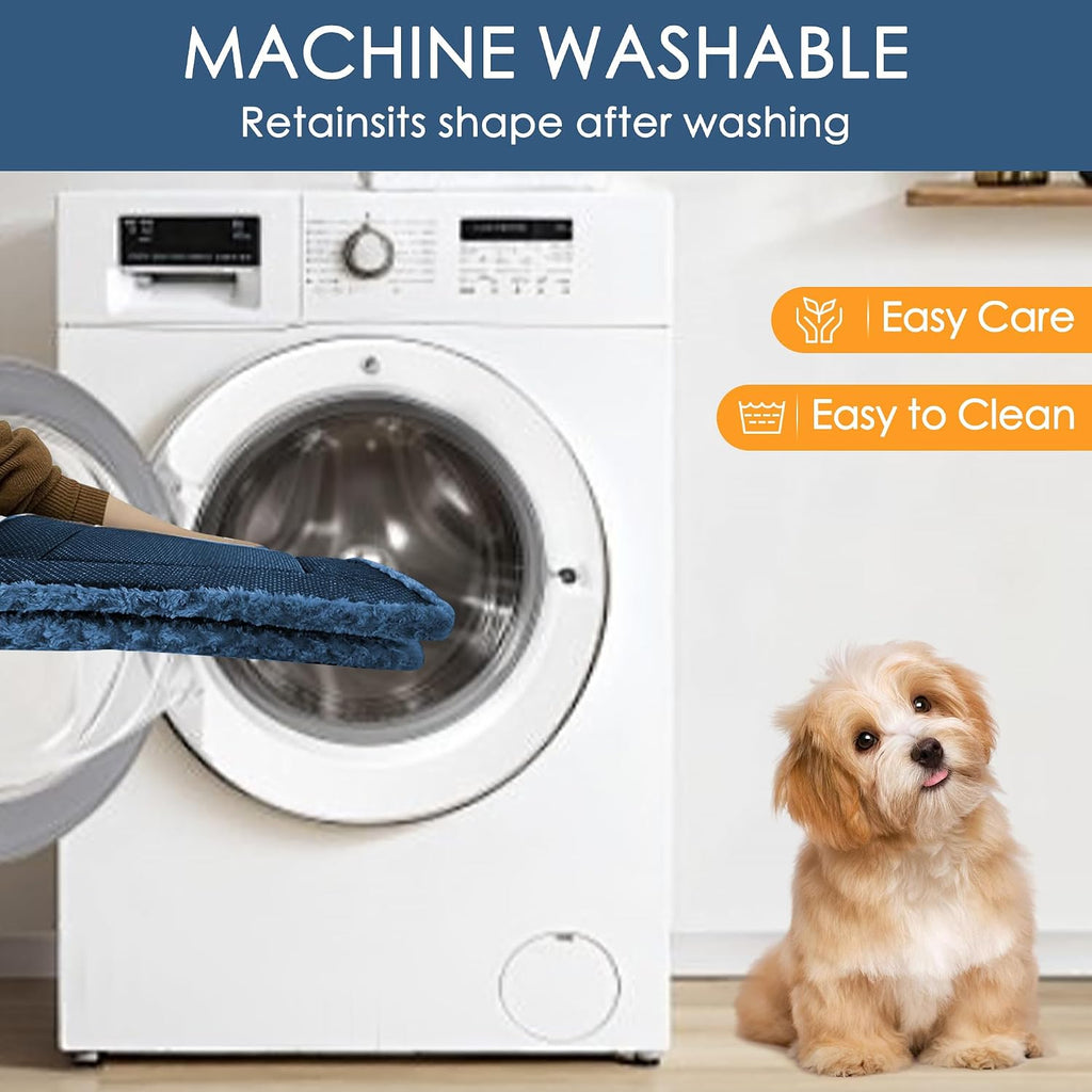 Dog Crate Pad Washable Cat Dog Pet Bed for Crate kennel Large Mat 36in Blue