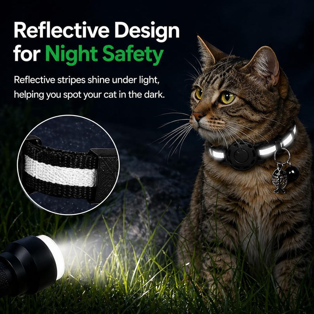 Cat GPS Tracker for Android – Google Find Hub Pet Tracker for Cats, No Subscription, IP67 Waterproof GPS para Gatos, Replaceable 1-Year Battery (Location Reported by Nearby Android Devices) (Black)