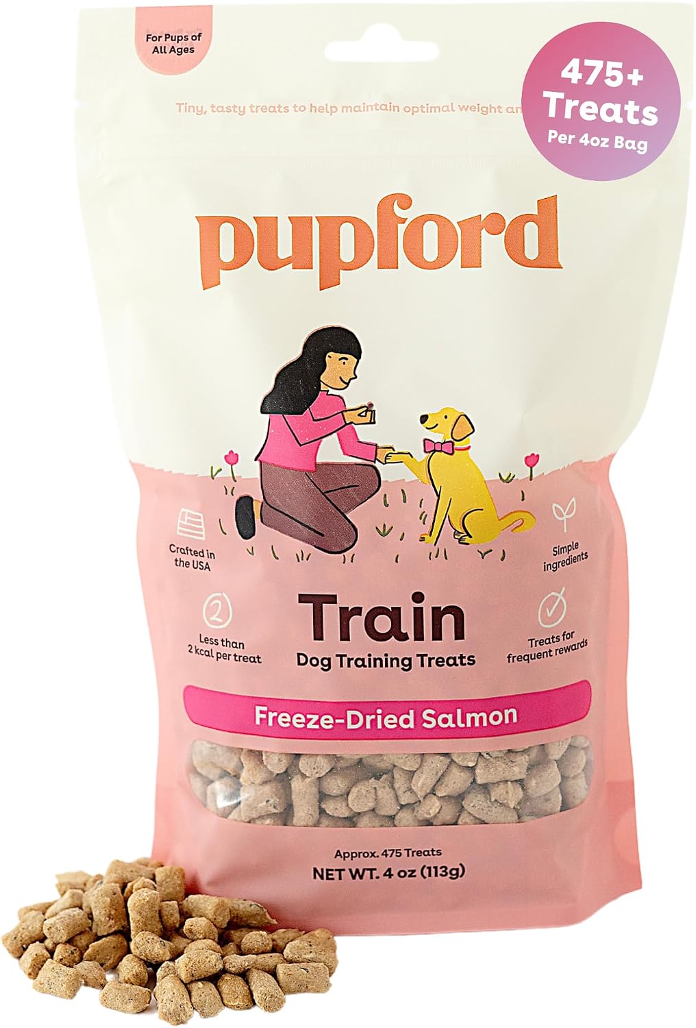 Pupford Freeze Dried Training Treats for Dogs & Puppies (Salmon, 4 oz)