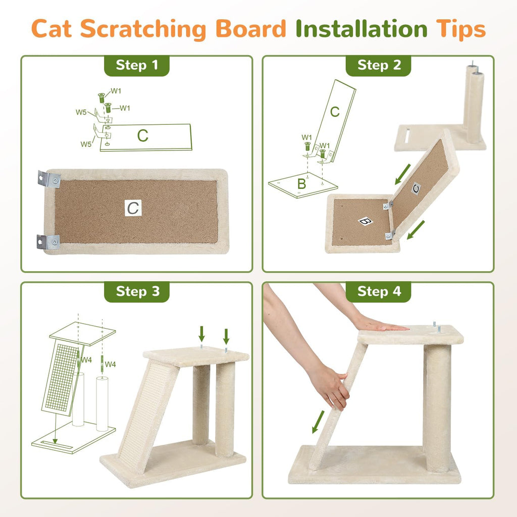 Globlazer Maine Coon Cat Tower for Indoor Adult Cats, F50, Beige