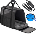 JUNGYOUN Premium Cat Carrier - Pet Carrier for Cat & Small Dogs up to 15lbs - Airline Approved Travel Dog Carrier with Anti-Escape Zippers, Collapsible Travel Bowl & Padded Strap