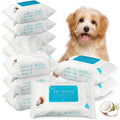Treela 10 Pack Dog Pet Wipes, 80 Count Paws Body, Coconut
