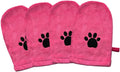 Penny & Niko Microfiber Pet Towel Mitts - Paw Cleaning and Drying Mitts/Gloves for Dogs and Cats (Pink, Standard - 4 Pack)