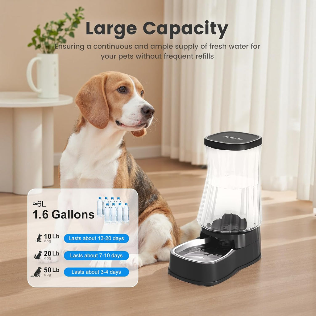 Automatic Dog Water Dispenser, Stainless Steel Bowls Feeder, 100% BPA-Free
