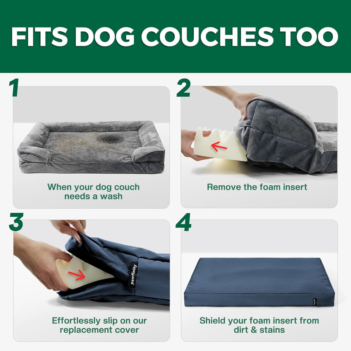 PAWFINITY Extra Large Waterproof Dog Bed Cover Replacement Washable, XXL