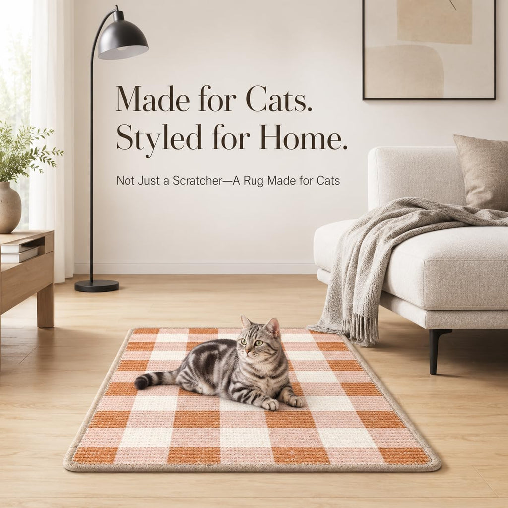 Cat Scratcher Mat, Natural Sisal Cat Scratch Pad for Cats