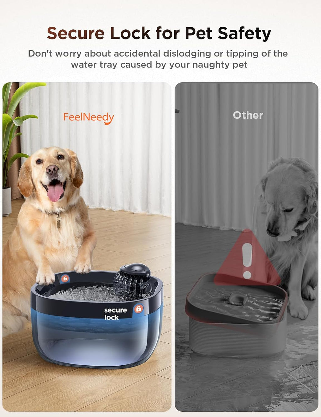 7L/1.8Gal Dog Water Fountain for Large Dog, FEELNEEDY Dog Water Bowl Dispenser Pet Water Fountain, Water Dispenser for Dogs with Ultra Quiet Pump for Multiple Cats, Dogs, Pets (FN-W05, Blue)