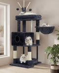 Heybly Cat Tree, 45.3" Cat Tower for Indoor Cats with Large Perch HCT202SG