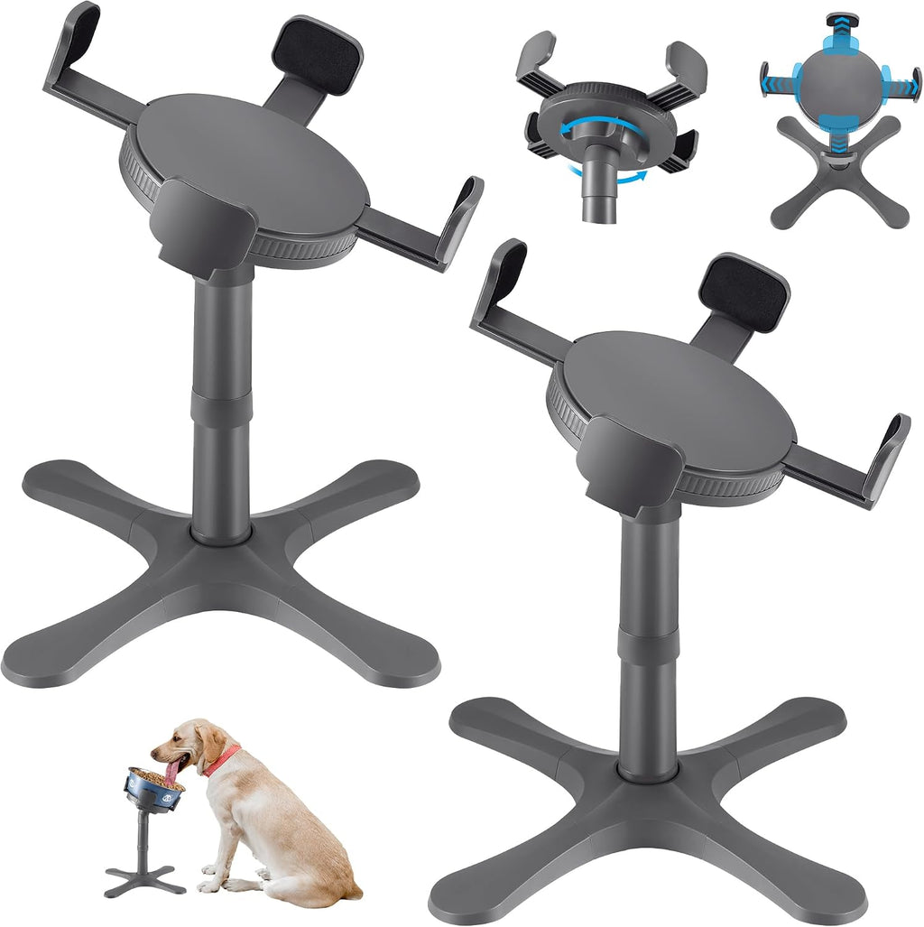 Dog Bowls Elevated Adjustable Stand,Tilted Raised Feeder for 5.5‑9.5in Bowl