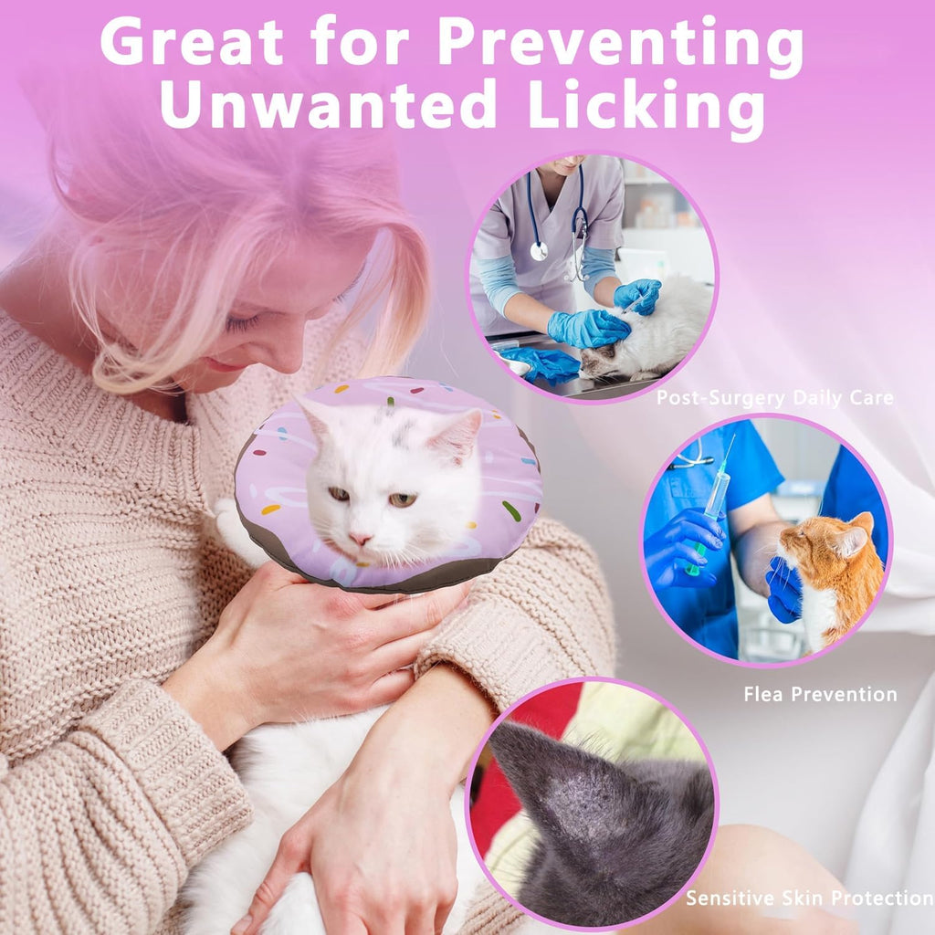 Seyezo Cat Cone Collar Soft, Adjustable Cat Recovery Cone Waterproof Purple