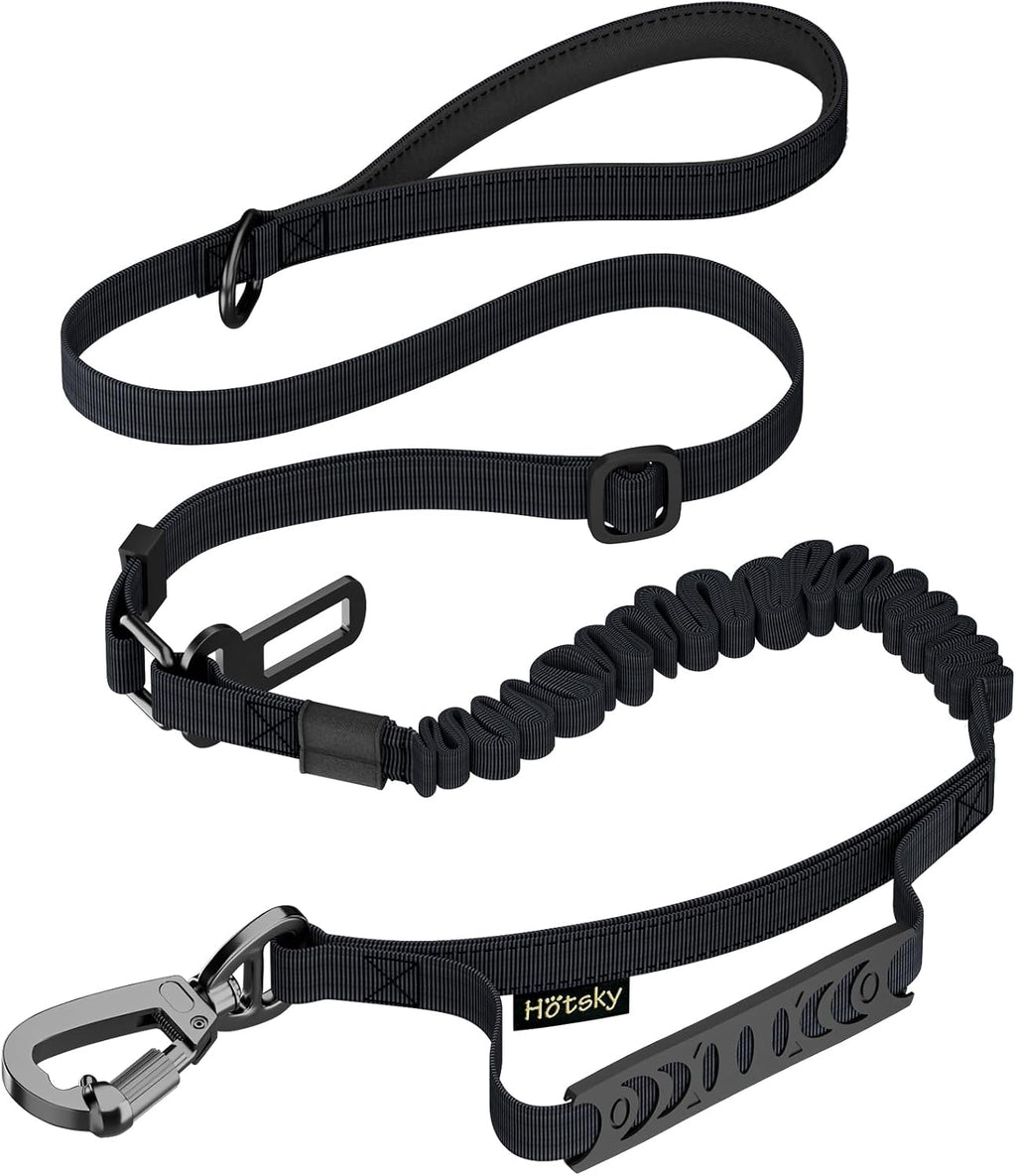 Hotsky Tactical Bungee Shock Absorbing No Pull Strong Dog Leash,Black,4-6FT