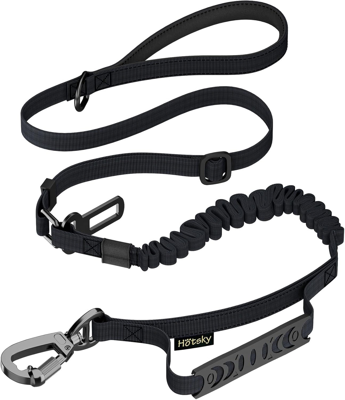 Hotsky Tactical Bungee Shock Absorbing No Pull Strong Dog Leash,Black,4-6FT