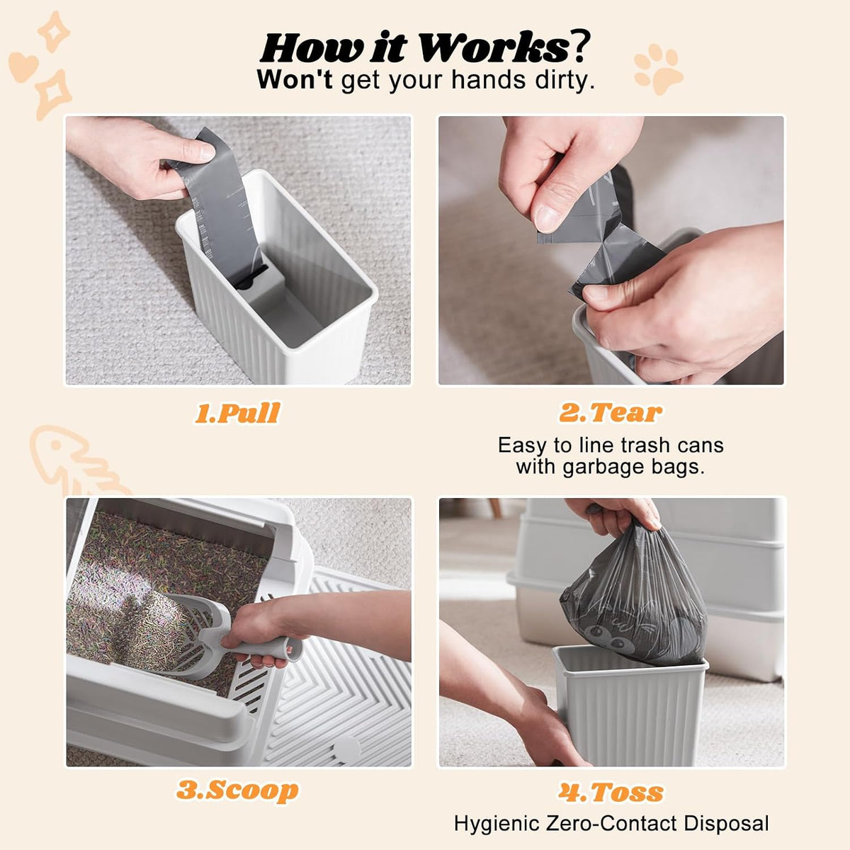 Stainless Steel Litter Box with Lid | Extra Large Enclosed Cat Litter Box | High Sided Metal Litter Boxes for Big Cats | 100% Anti-Urine Leakage | Odor‑Resistant | Non-Stick with Litter Scoop Set & Mat
