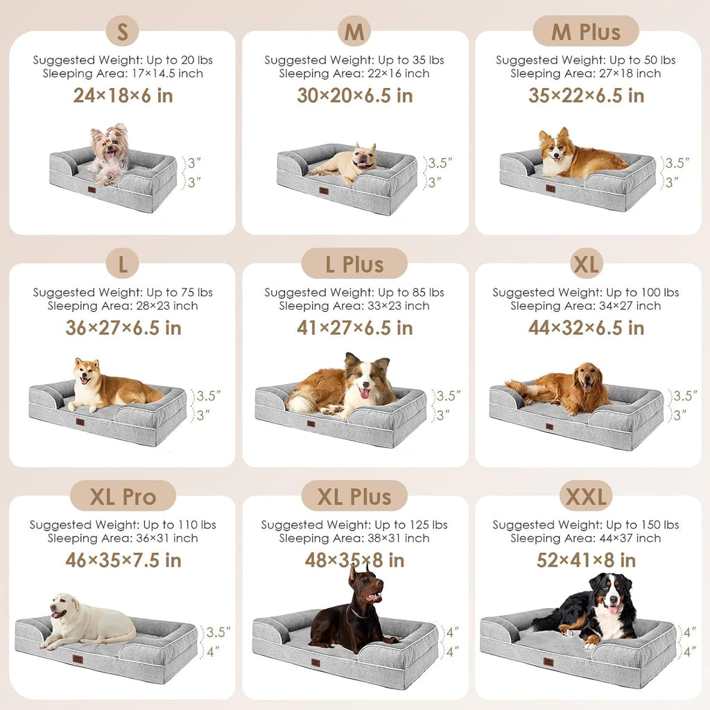 EHEYCIGA Orthopedic XXL Dog Bed, Waterproof Washable XL Big Pet Bed 46"