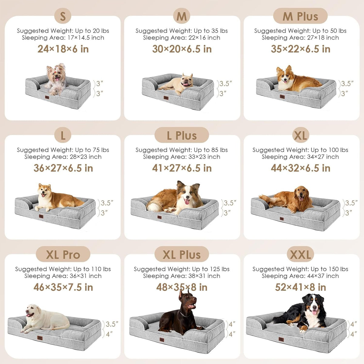 EHEYCIGA Orthopedic XXL Dog Bed, Waterproof Washable XL Big Pet Bed 46"