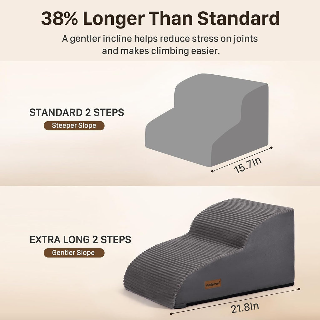 Aodisman 2-Step Dog Stairs for Small Dogs, 11.8" H Pet Stairs for Couch