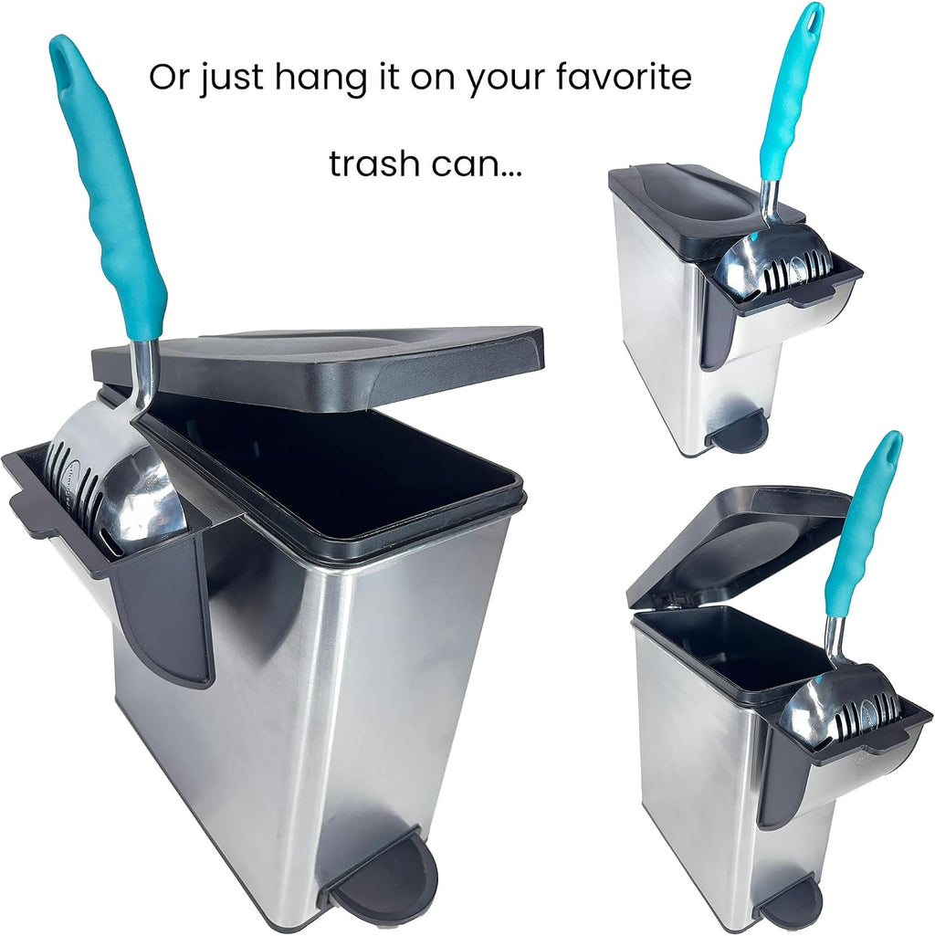 DuraScoop Cat Litter Scoop Caddy - Space-Saving, Wall-Mountable Litter Scoop Holder - Easy Hook Fitting for Pans – Metal Litter Scooper Holder Ensuring Stability
