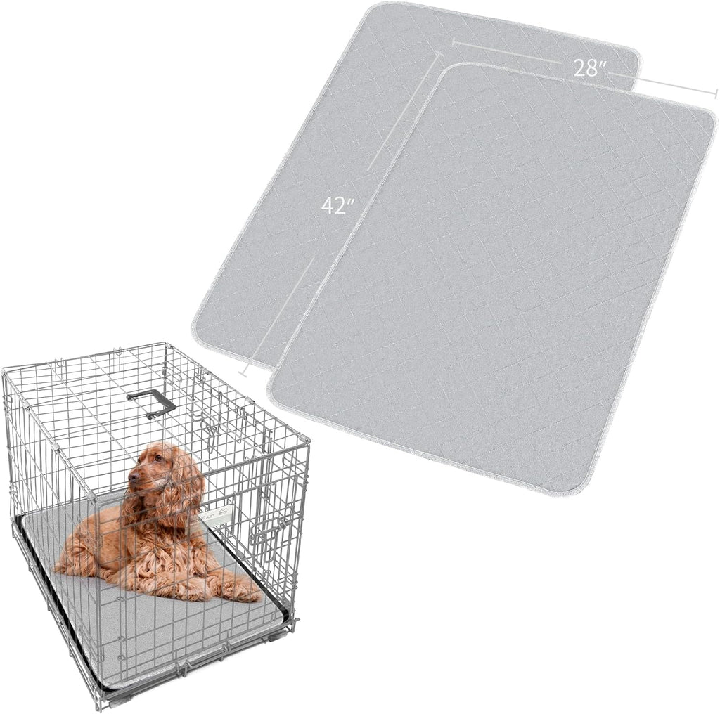 Dog Crate Mat and Washable Pee Pads for Dogs 2 Pack(42"X28")