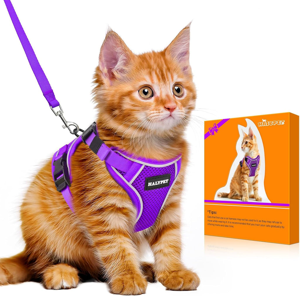 Cat Harness and Leash Set,Escape Proof Kitten Harness,Purple