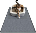 MECHEER Cat Litter Mat Litter Trapping Mat, Silicone Cat Litter Box Mats for Floor, Non-Slip Litterbox Mat with Raised Edge, Easy Clean Pet Feeding Mat for Indoor Cats 34" X 22" Gray