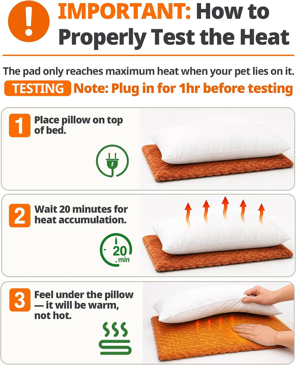 Toozey Dog Heating Pad, Heated Dog Bed, 6 Heat Settings, Timer, 35 x 24 in