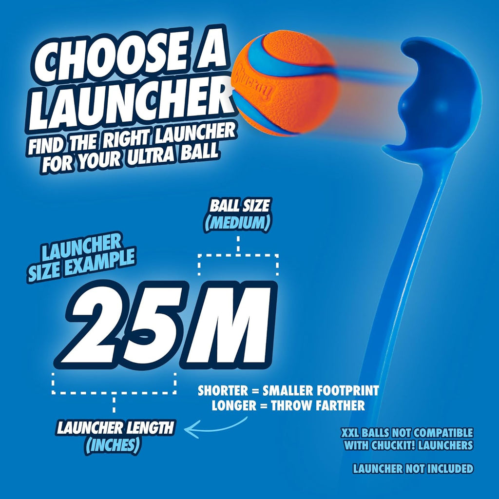Chuckit! Ultra Rubber Dog Ball, Floating Fetch Toy, Medium 2.5-in, 4-Pack