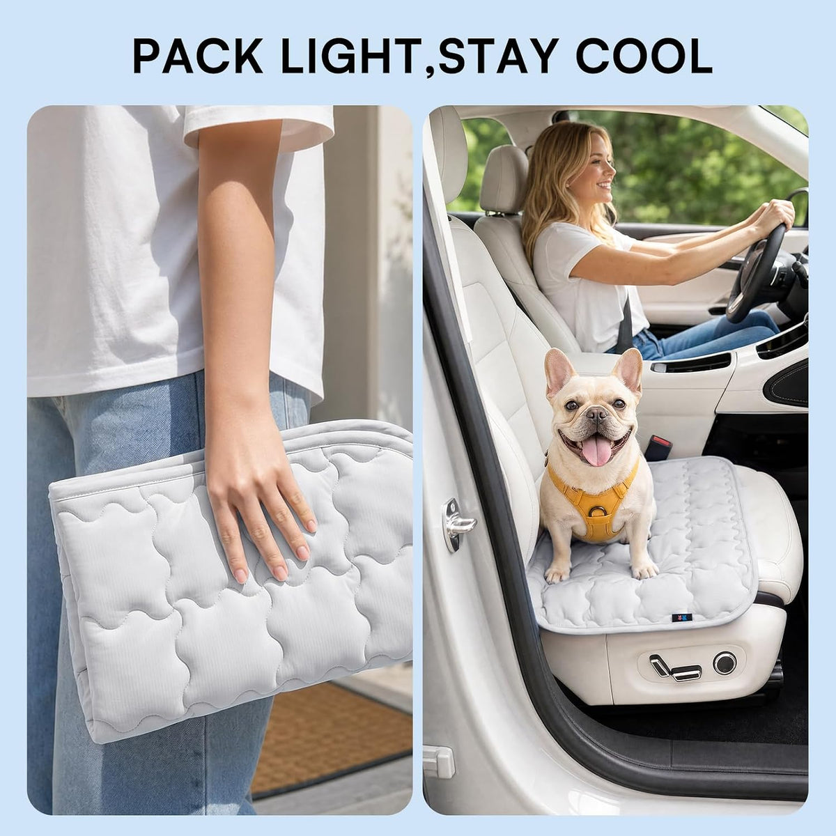 LINENLUX Dog Cooling Mat, Self Cooling Non-Slip Breathable Pad Q-Max > 0.5