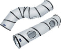 PetLike S Cat Tunnel Collapsible Pop-up Pet Tube Hideaway Play Toy with Ball (1 Way, Grey)