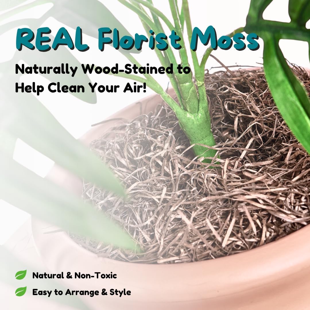 Good Pet Stuff Original Hidden Litter Box Planter, Decorative Cat Litter Enclosure, Carbon Filter, Faux Plant, Round Design, Easy to Clean, Base Kit, Broad Leaf Philodendron, Blush Coral