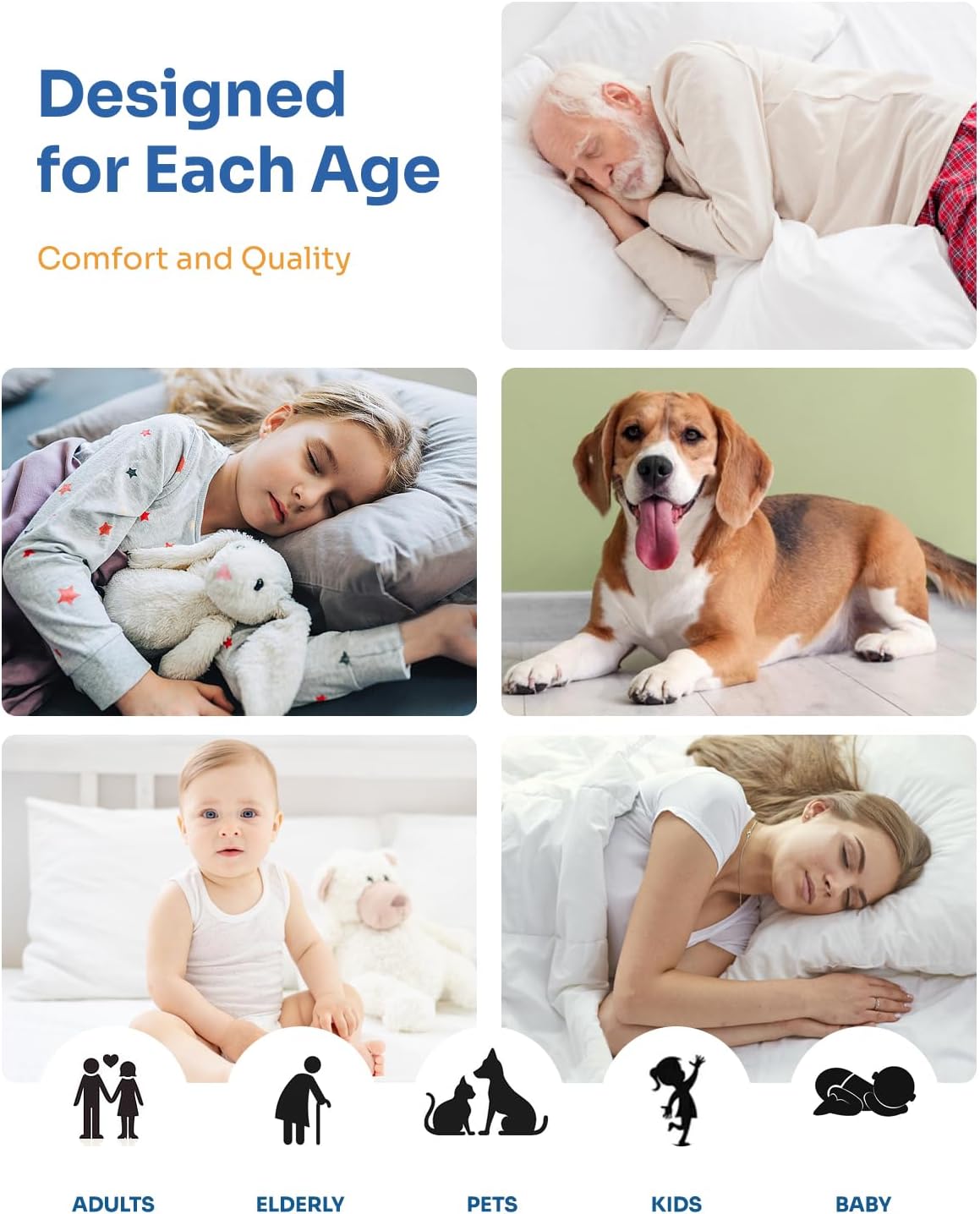 Washable Bed Pads 34" x 36" - 6 Pack, Grey, Waterproof Bed Pads for Incontinence, Bed Wetting Pads for Bed, Sofa, Floor, Resuable Underpads for Adults, Seniors, Pet