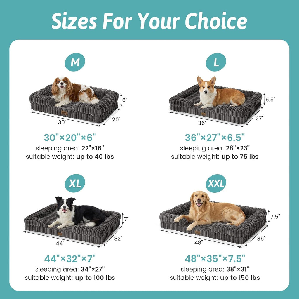 COZY KISS Orthopedic Warming Dog Beds Large Sized Dog, 44 inches, XL, Gray